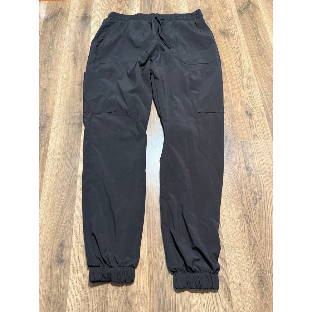 Elite Med Performance Pants Women Size Large Black Jogger Cargo Pockets